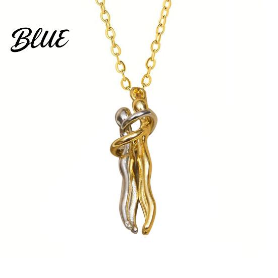 Relationship Jewelry Couple Hug Necklace Hugging Women And Men Pendant