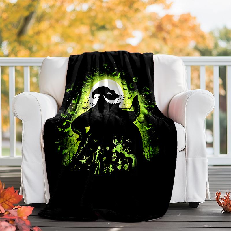 The Nightmare Before Christmas Theme Printed Blanket - Perfect for Couch, Bed, Travel & Outdoor Use | Machine Washable, Cozy & Durable.