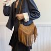 Fashion Tassel Shoulder Bags for Women Luxury Designer Crossbody Bag Saddle 2025 Retro Faux Suede Handbag Ladies Shopping Bag