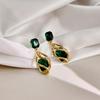 Non Pierced Green Blue Resin Clip On Earrings For Women Wedding Party Gift Geometric Jewelry Fake Piercing Ear Cuff Earring