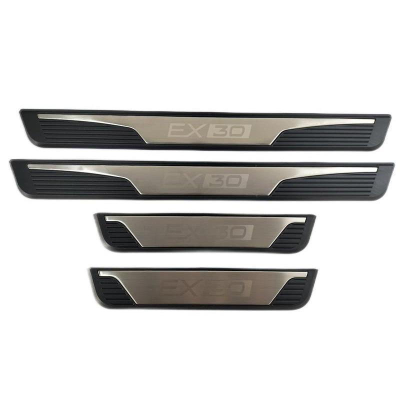 4pcs Stainless Steel Car Door Sill Pedal Scuff Plate Cover For VOLVO EX30 EV 2023 2024 2025 Interior Modified Accessories