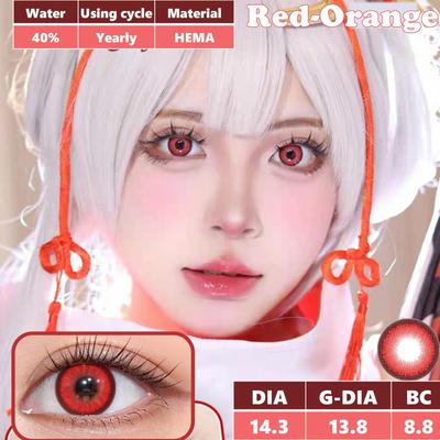Color Contact Lenses for Eyes Beauty Pupils 1 Pair Cosplay Lenses Red Eye Party Lenses Anime Lenses