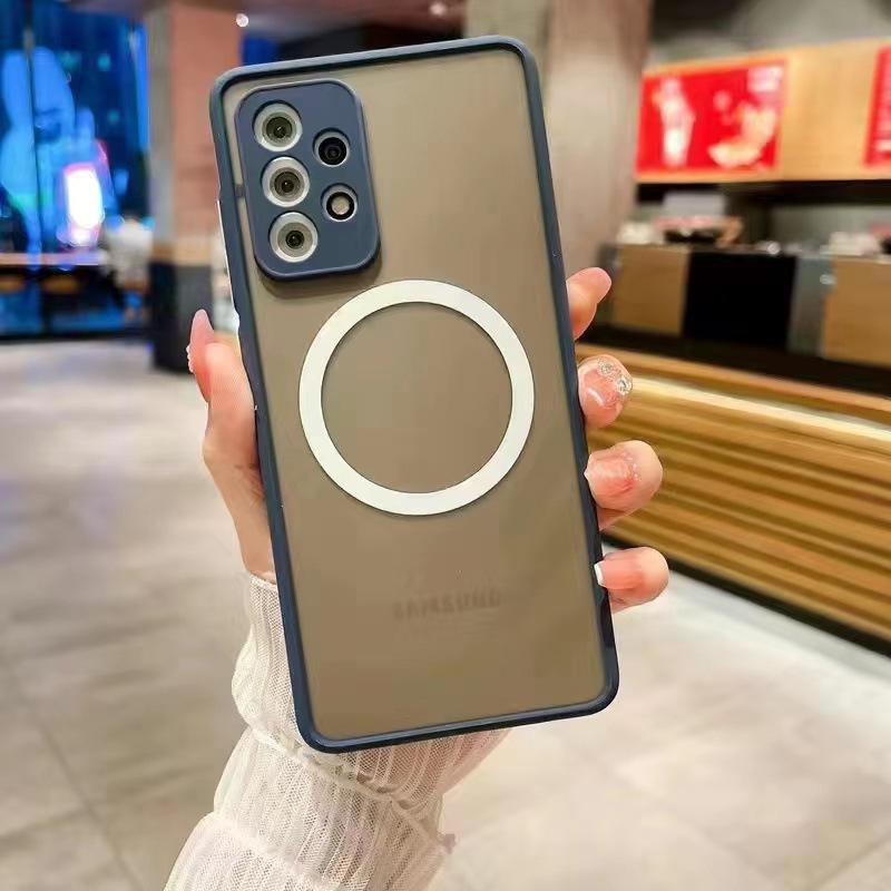 Applicable To Samsung S23 Mobile Phone Case Magnetic Charging Galaxy A52 Matte Skin Soft Case Anti-drop Protective Case S22U