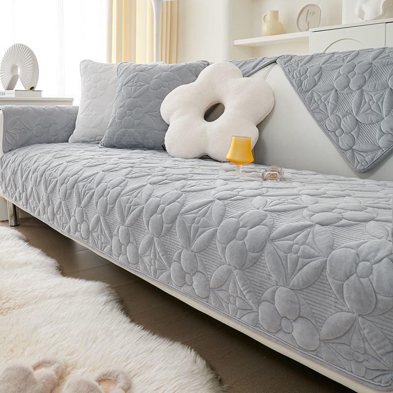 

Скандинавский современный простой стиль, всесезонная универсальная противоскользящая диванная подушка с трехмерным принтом, однотонный чехол для дивана 70*70cm серый