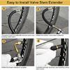 Mudder 2 Pieces 8.25 Inch Flexible Tire Valve Extension Adaptor And 2 Pieces 90 Degree Tyre Valve Extension Adaptor For Universal RV Cars Truck