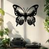 Metal Butterfly Wall Art Black, Large Garden Decor Outdoor, Indoor Hanging Sculpture for Living Room Balcony Terrace, Wedding Housewarming Gift