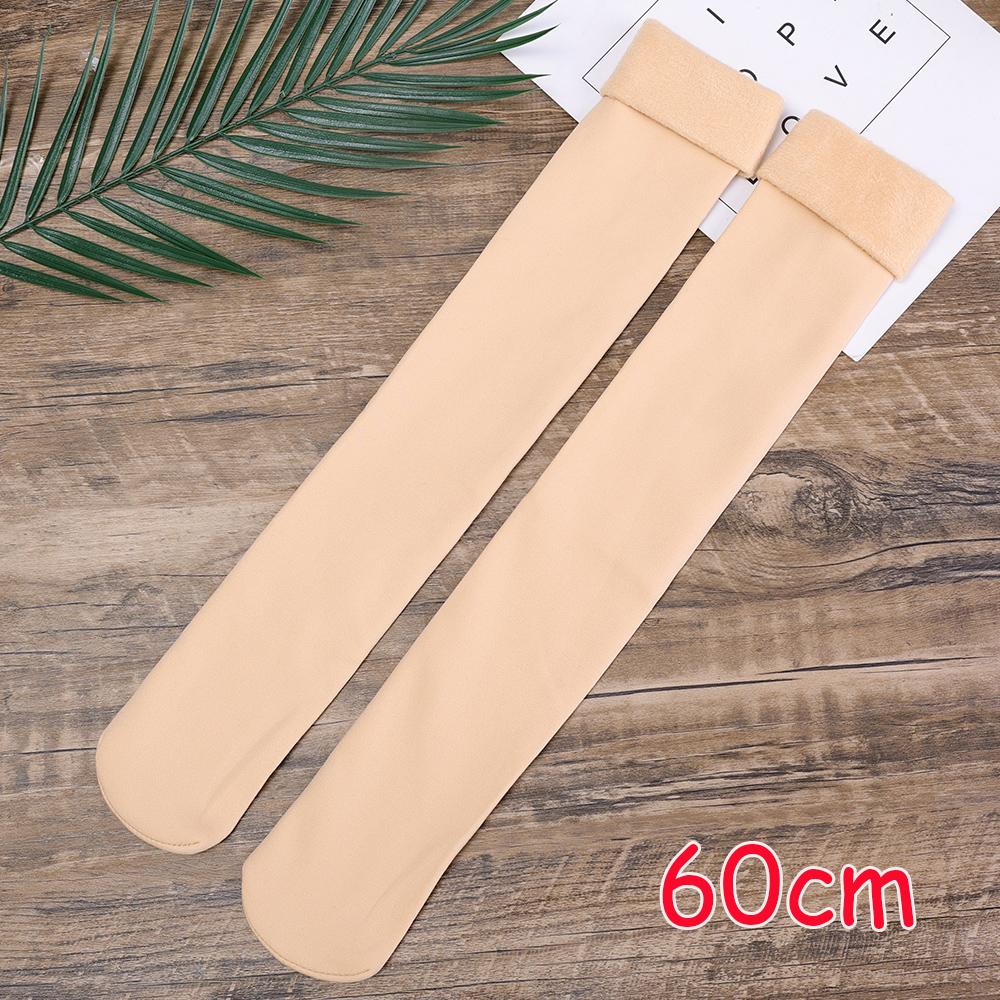 Winter Thicken Velvet Over Knee Socks For Women Warm Thigh High Long Socks Skin Black Plush Thermal Stocking Compression Legging