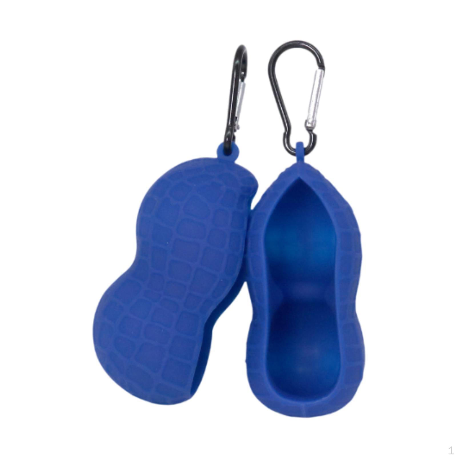 

2 Pieces Golf Ball Holders Bags Silicone with Keychain Hook for Husband Gift синій