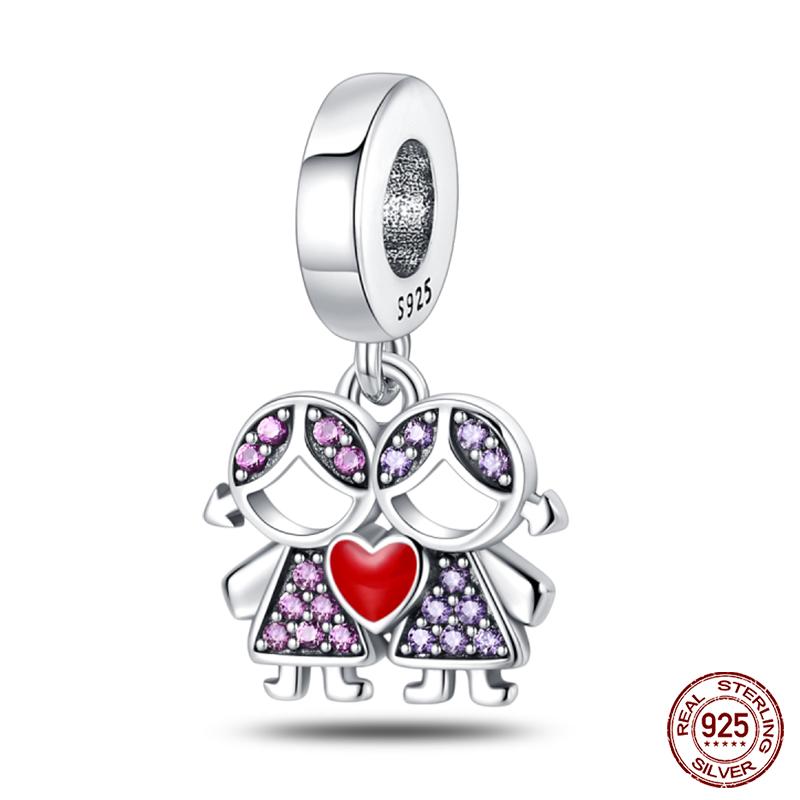 100% Copper Heart Shaped Warm Family Charm Beads Fit Qikaola Original Bracelets Fine Diy Mother'S Day Jewelry Gifts