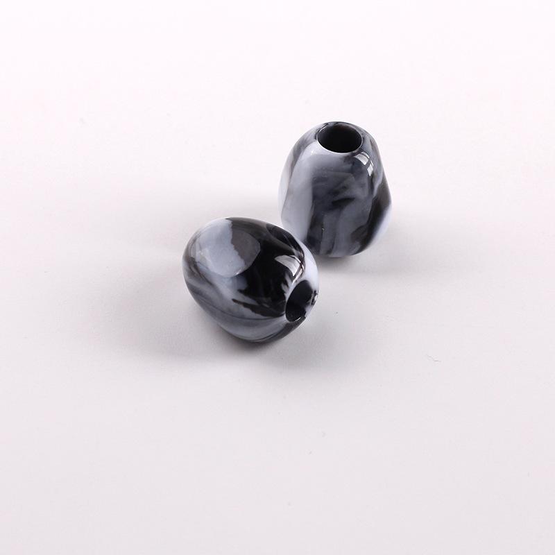 14x13mm Large Hole Irregular Marbled Acrylic Barrel Beads for DIY Bracelet Phone Chain Bag Weaving Accessories RT0398