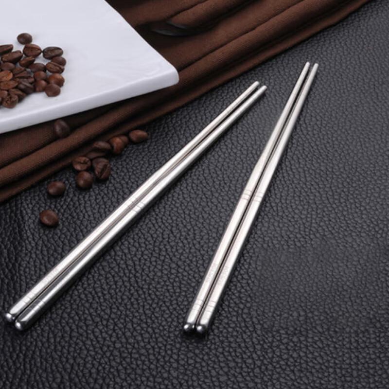 

304 Stainless Steel Square Chopsticks - 10 Pairs Set