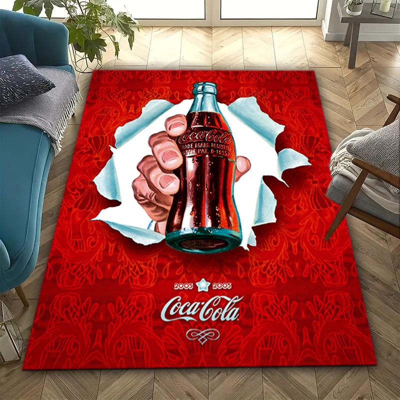 Christmas Gift Halloween Themed Cola Beverage Coca Cola Carpet Is Suitable for Living Room and Bedroom Doormats Office Balcony Decorative Carpet V27