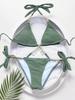Cross Design Rhinestone Decor Bandage Bikini Multi Color Two Piece Swimsuit Trendy For Summer