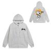 Trendy brand zipper hooded autumn and winter new letter flame pai jiu couple coat