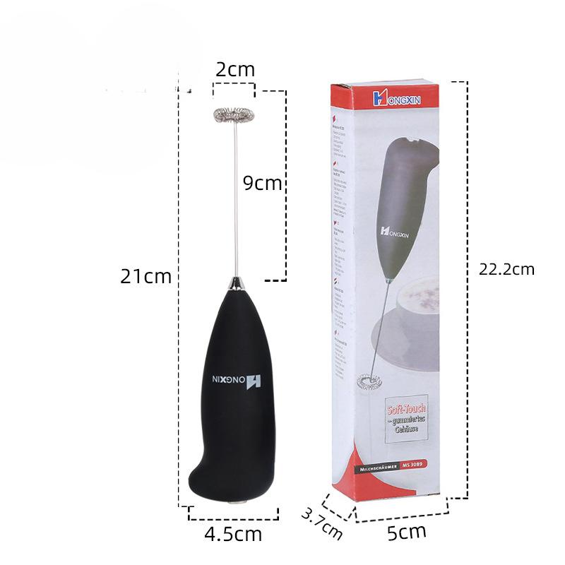

Вспениватель молока, ручной электрический миксер для молока, блендер для кофе, электрический венчик для яиц, вспениватель молока с подставкой Printed words чёрный