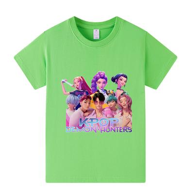 A1204 Kids Boys Girls Sajaboys Kpop Rumi Zoey Mira Print Short Sleeves T-shirt