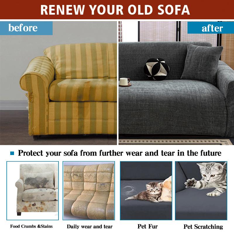 Jacquard Stretch Sofa Cover Pet Friendly Anti Slip Thickened Furniture Protector For Living Room Sofas, 1/2/3 Seater Home Couch