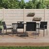 VidaXL Garden Dining Set 5 Pcs Cushions Braided Resin Steel, Dining Set, Outdoor Dining Set, 3186947