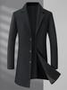 Męski płaszcz wełniany plus size - Jesienno-zimowy Długi, Casualowy, Ciepły