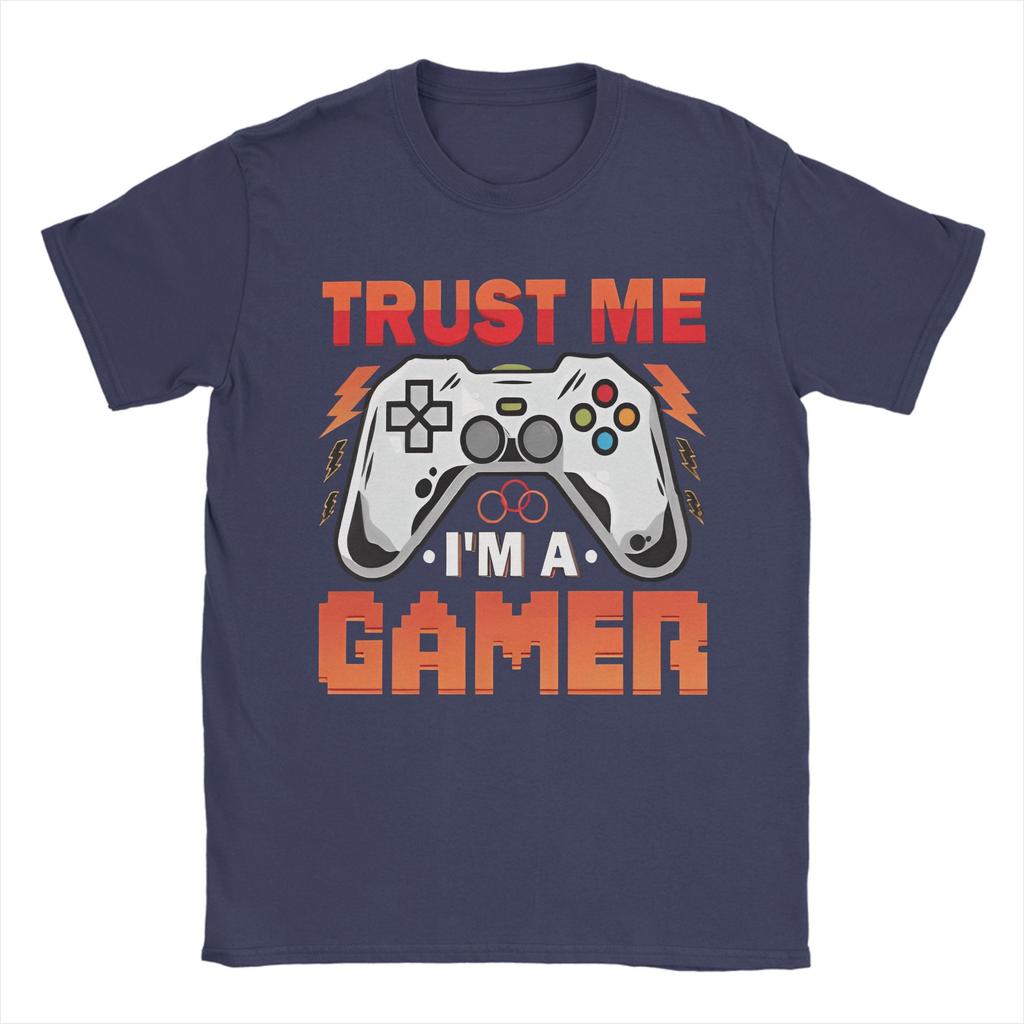 Gamer Girl Boy Men T Shirts GamePad Trust Me Funny Tee Shirt Short Sleeve Round Collar T-Shirt 100% Cotton Birthday Gift Tops