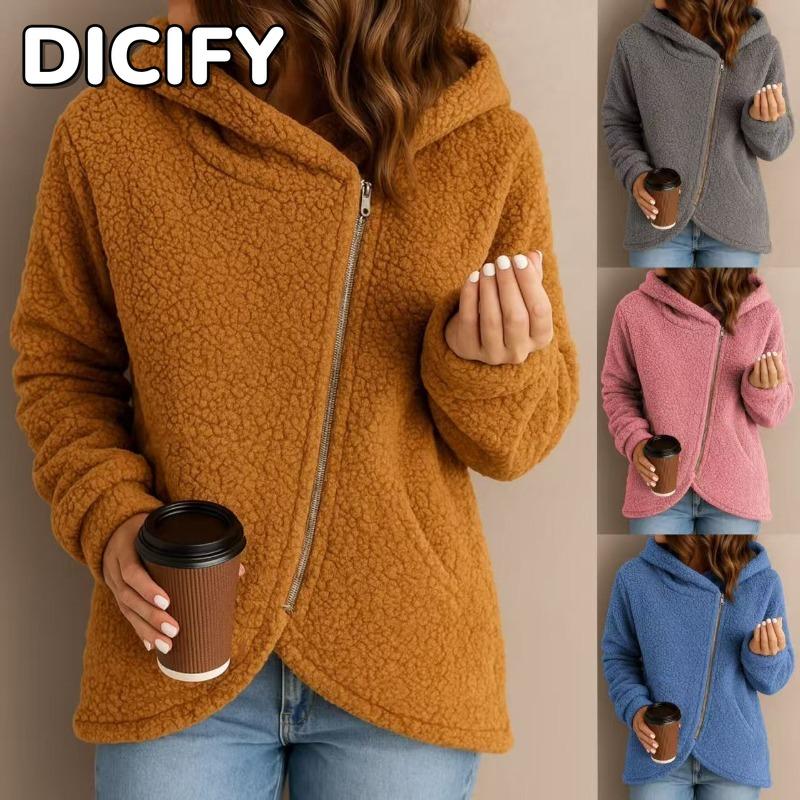 DICFY Women's Fashion Casual Solid Color Print Autumn Winter Hoodie