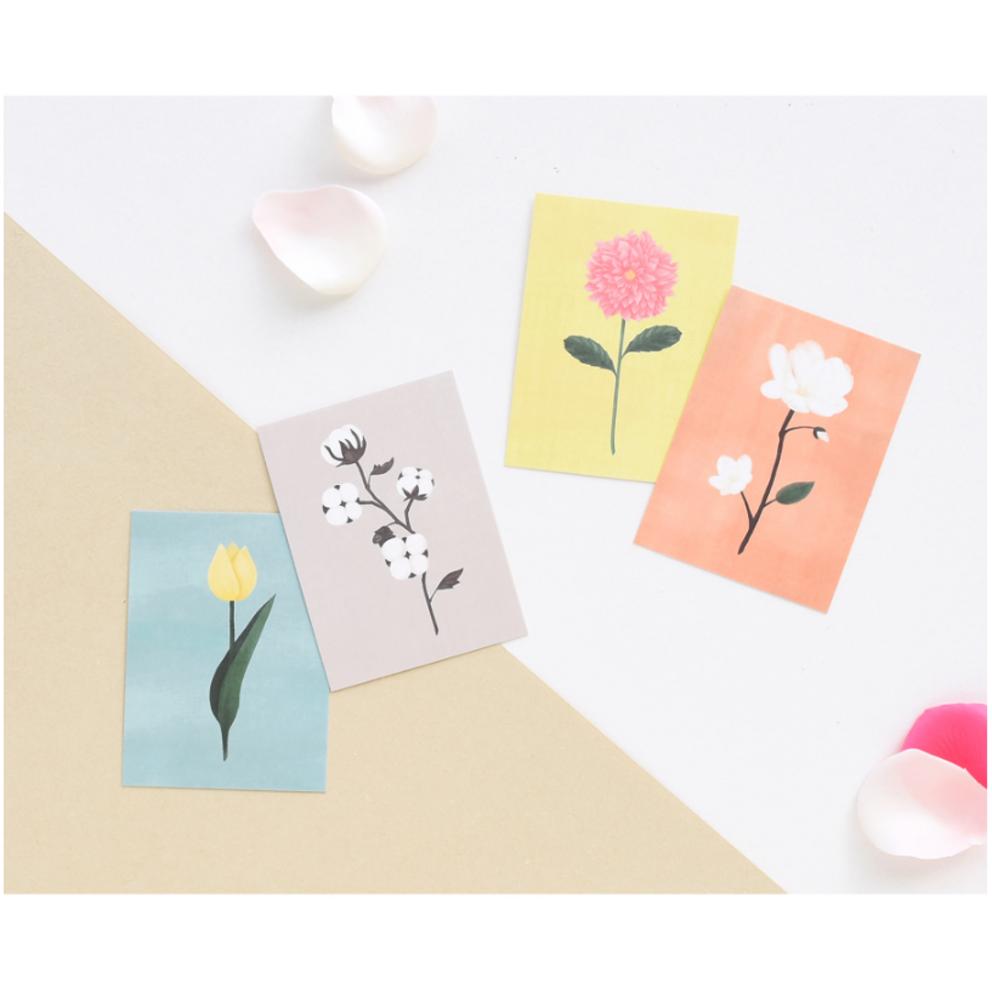 Monolike Message Card 40p + Envelope 20p, Double Flower, 1 Set