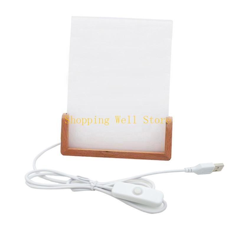 KX4B Acrylic LED Lighted Sublimation Photo Frame with Stand Heat Transfer Blank Picture Frame Home Decoration Gift