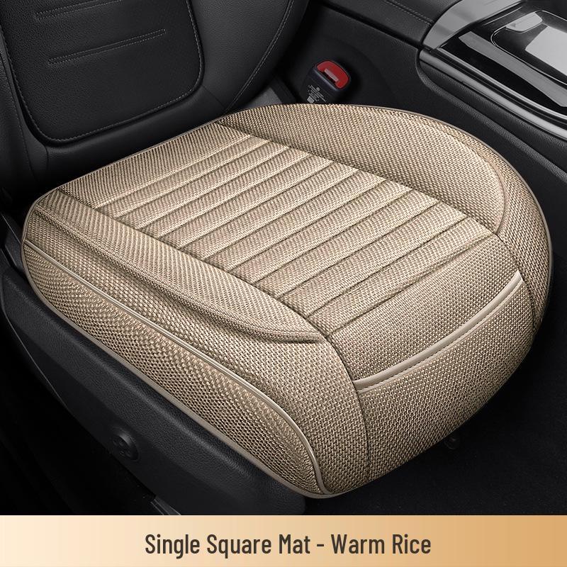 All-Season Cotton & Linen Car Seat Cushion for Sedans, SUVs, Off-Road Vehicles & Trucks - Model YM3