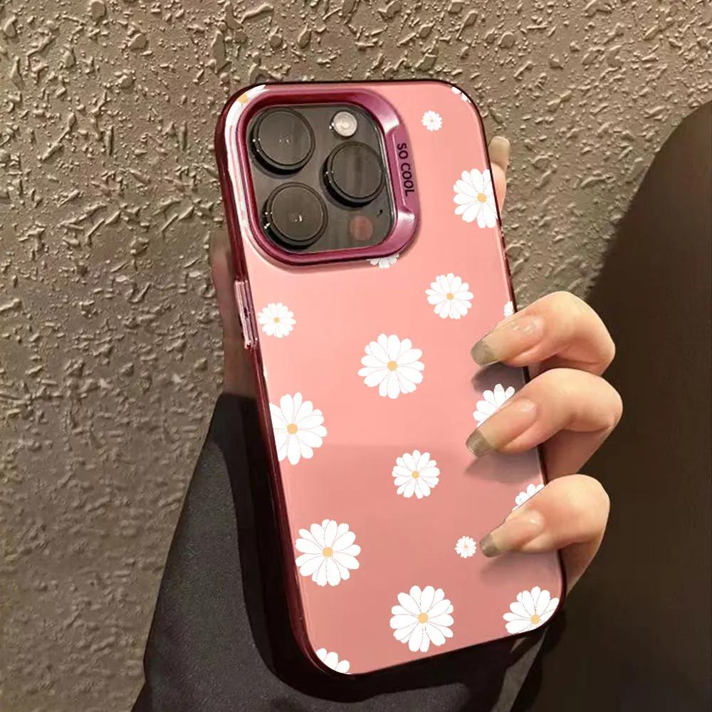 For Xiaomi Redmi Note 11 8 10 Pro Plus 11E 10 Pro Max 11S 10S Cute Full Daisy Pattern IMD Plating Case Note11 Pro 4G Phone Cover