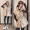 Neue Damen Daunen Baumwollweste Tasche Taille Ärmellos Baumwolljacke Weste Stehkragen