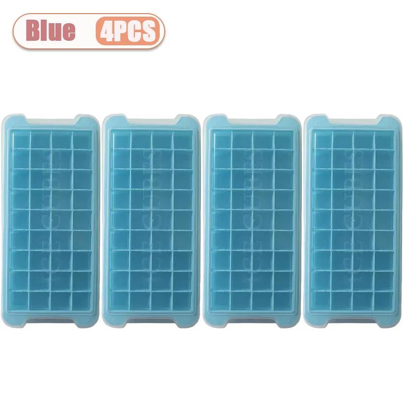 1-4PCS Silicone Ice Compartment Ice Cube Molds Easy Release Square Ice Mold for Whiskey Ice Ball Maker Kitchen Supplies