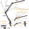 LED Adjustable Arm Desk Lamp with Eye Care, 3 Colors, 10 Brightness Levels for Home and Office.