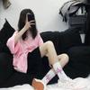 Calzini Trendy di Marca Europea e Americana con Fiamma Bianchi Rosa Neri Viola Street Skateboarding Trend Calzini Sportivi a Mezza Gamba in Puro Cotone