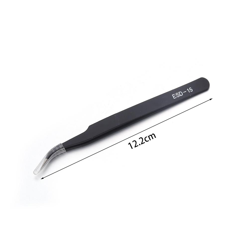 1 Pc Stainless Steel Black Tweezers Multi-size Curved Tips Tweezer for Jewelry Making Manicure Beading Pick-Up Tools Supplies