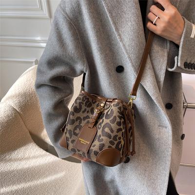 Leopard Small PU Women Bucket Crossbody Bags Spring Designer Bag Lady Handbag Lady Trend Tote