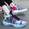 Basketball Shoes for Men Lace-Up High Top Sneakers Mens Retro China Basketball Shoes Breathable Sneakers Walking Shoes
