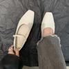 Escarpins tendance pour femmes, chaussures Mary Jane à bout carré, décontractées, à talons bas et à boucle, nouvelle collection 2024