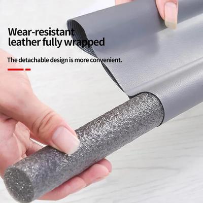 EPE Foam Leather Door Bottom Sealing Strip Draught Excluder Sound Proof Noise Reduction Door Draft Stopper Brown Black Gray