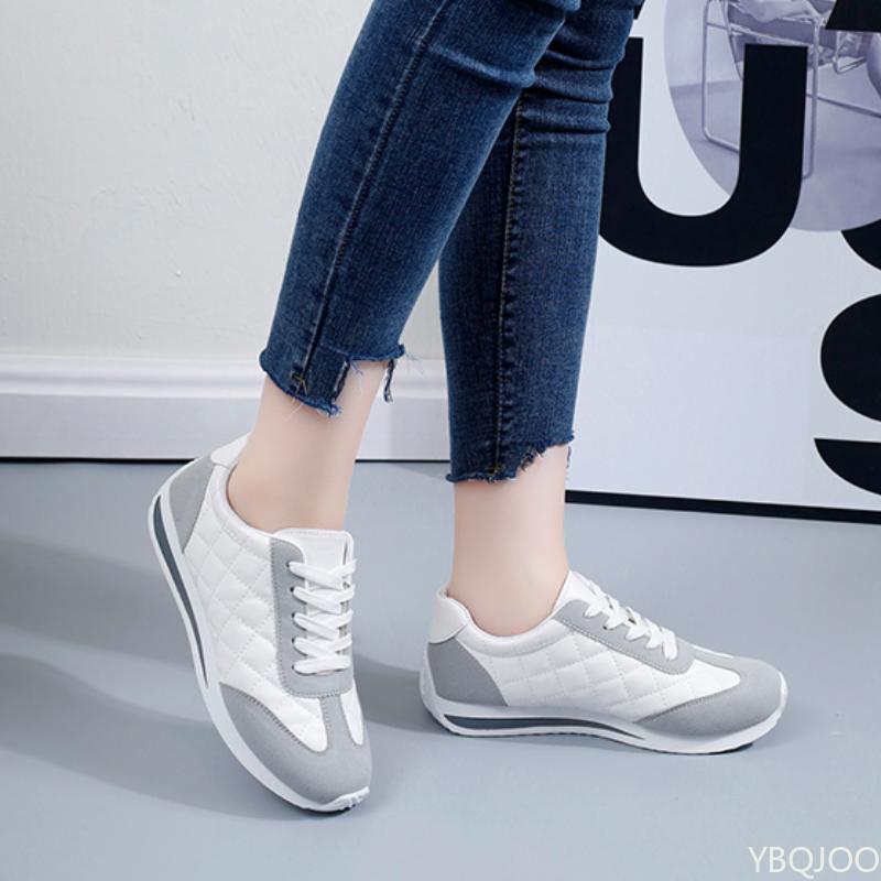 Fashion New Solid Color Fashionable Flat Shoes for Women's Casual Lace Up Multifunctional Sports with Shock Absorption Zapatos De Mujer