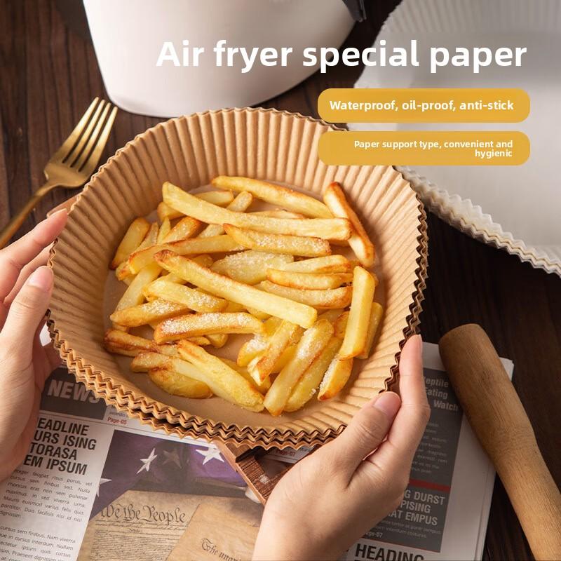 50 Pcs Home Air Fryer Special Disposable Baking Paper Tray Round Silicone Oil Paper