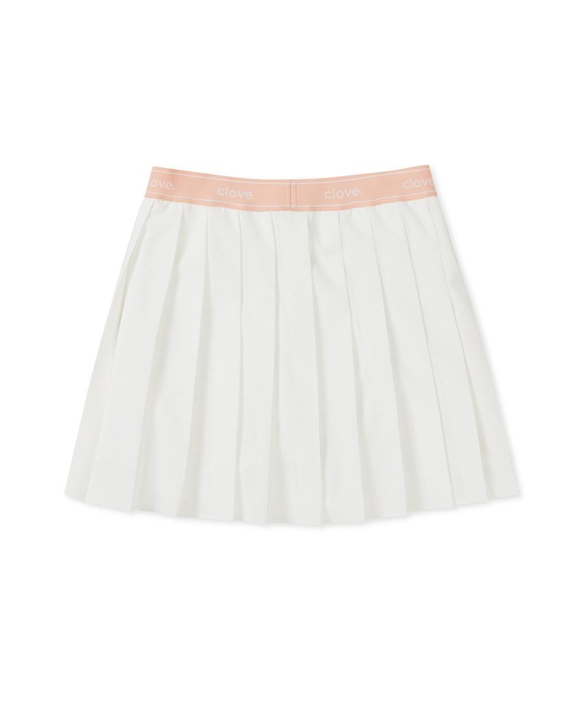 Clove [25Ss Clove] Light Mesh Pleated Skirt (White)