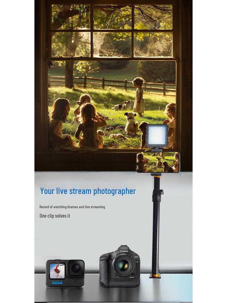 Aluminum Alloy Adjustable Desktop Stand for Mobile Live Streaming