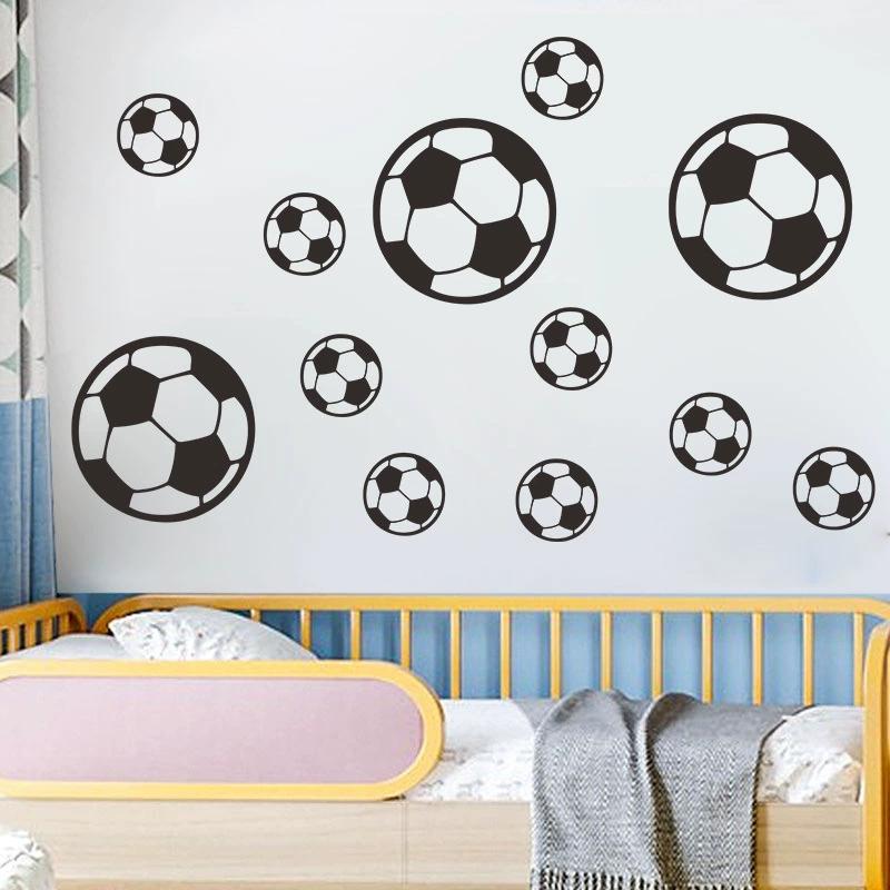 12pcs Footbal Soccer Wall Sticker Waterproof Home Decor for Boy Kids Rooms Living Room Art Decoration Bedroom Decor
