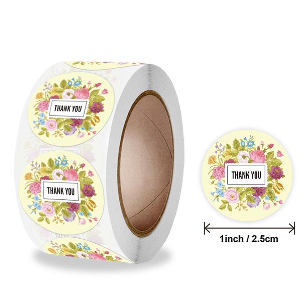 50-500 Pcs Round Thank You For Your Order Stickers 1inch Thanks For Shopping Small Shop Local Handmade Stickers Flower Stickers