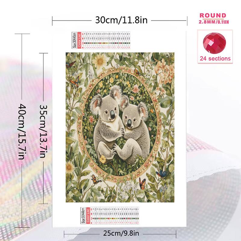 Koala on grassland Pattern 3pcs 100% Round Full Drill 5D DIY Diamond Painting Embroidery Cross Stitch Rhinestone Décor