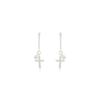Personalized Chain Cross Diamond Stud Earrings, Light Luxury High Sense Simple Earrings Women