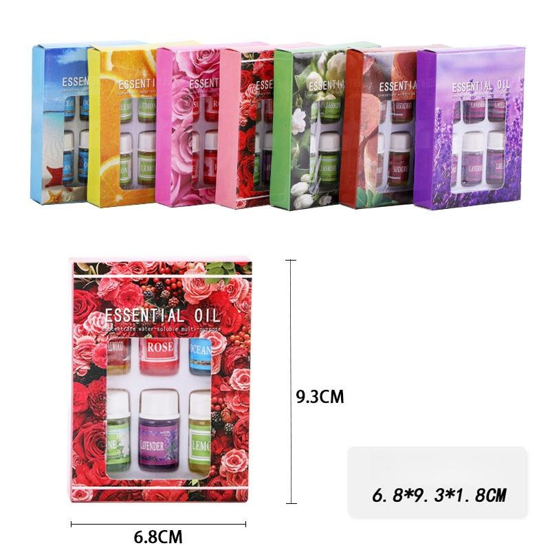 6PCS 3ML Essential Oil for Aromatherapy Diffuser Humidifier Stone Natural Plant Air Freshener Fragrance Lavender Jasmine Perfume