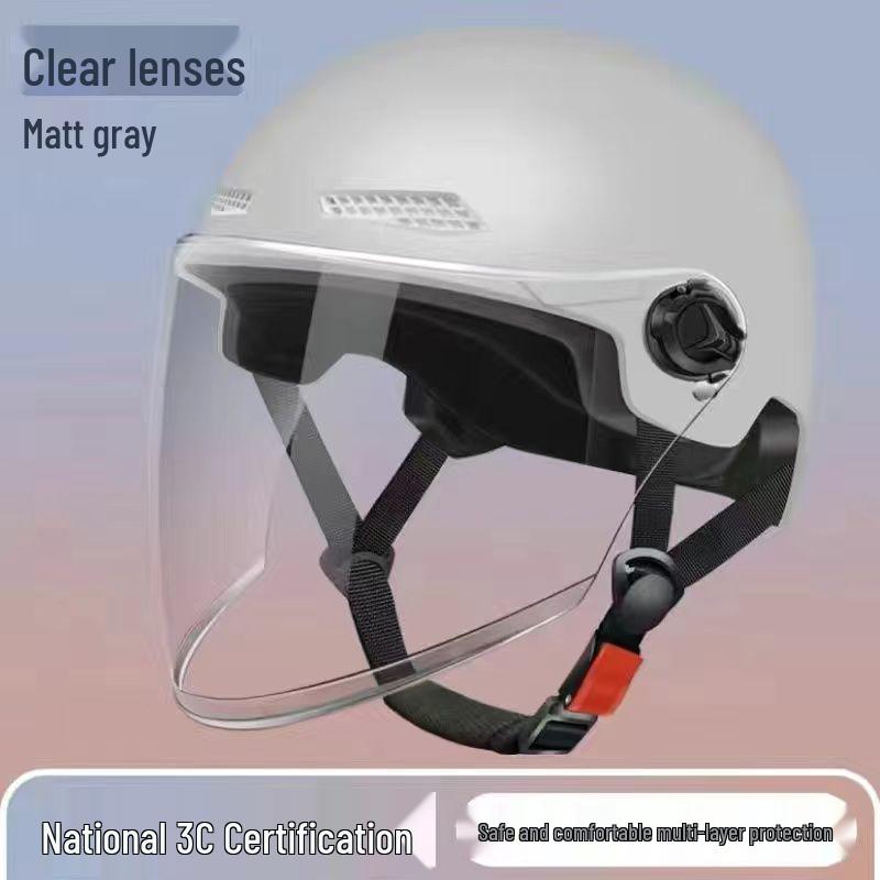Four Seasons Lightweight Breathable Sun Protection Helmet for Electric Scooters, Motorcycles, and Bicycles - Unisex Summer Classic Half Helmet.