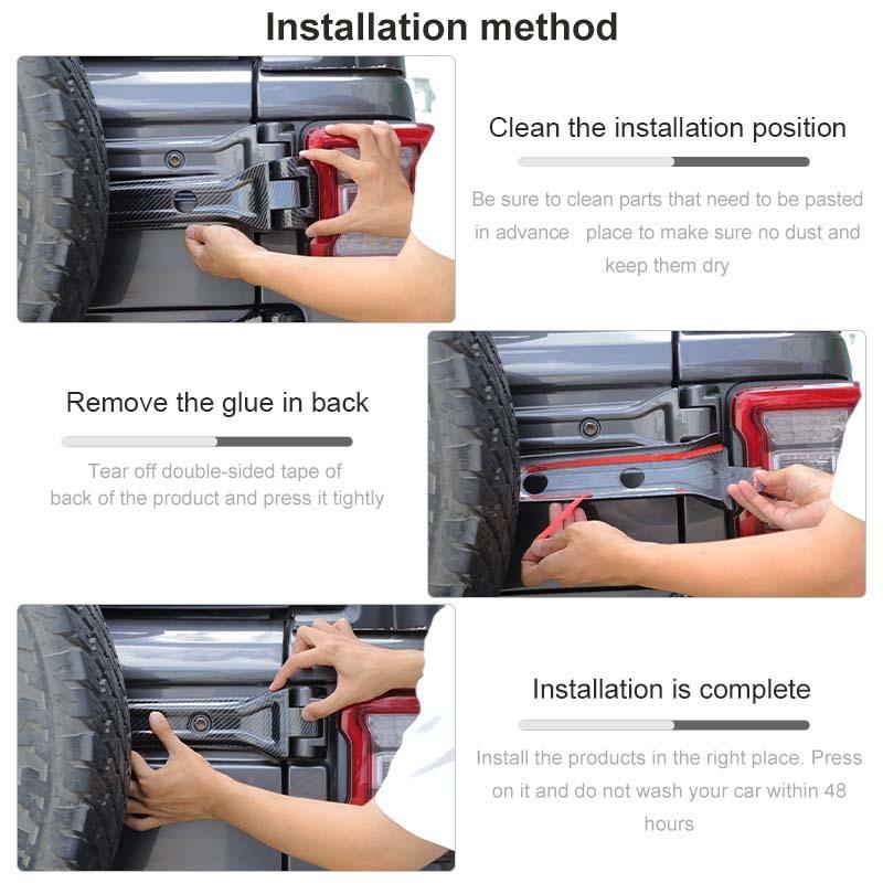 ABS Car Engine Hood Spare Tire Mount Hinge Handle Shell Sticker Decoration Cover For Jeep Wrangler JL 2018 Up 4-Door Version Exterior Accessories