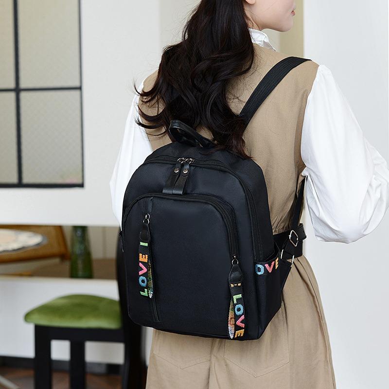 Backpack Ladies Tide Korean Version Nylon Cloth Versatile Fashion Backpack Casual Large Capacity Lightweight Travel Bag